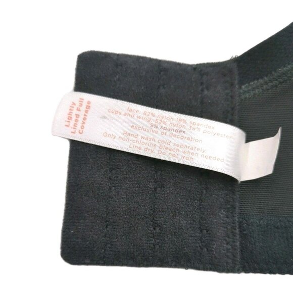 Lane Bryant Cacique Women Bra Full Coverage Lightly Lined 38F Gray Black w/Lace - Picture 10 of 10